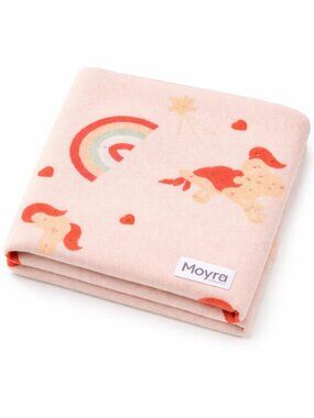 NWT New Moyra Collective Unicorns Knitted Cotton Baby Blanket Size 32 x 40